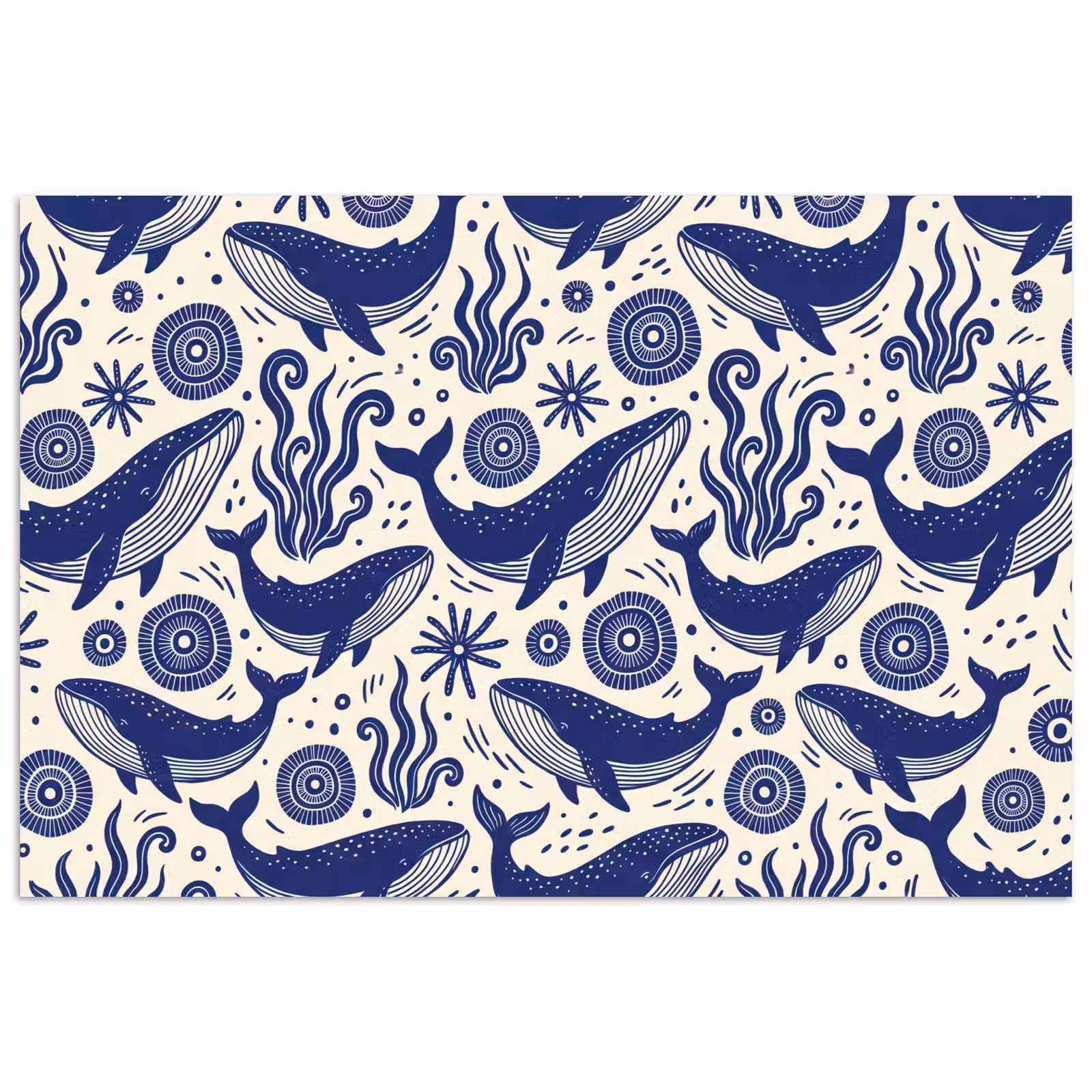 Poster - Walvis - Onderwater - Dieren - Abstract - Blauw — 1