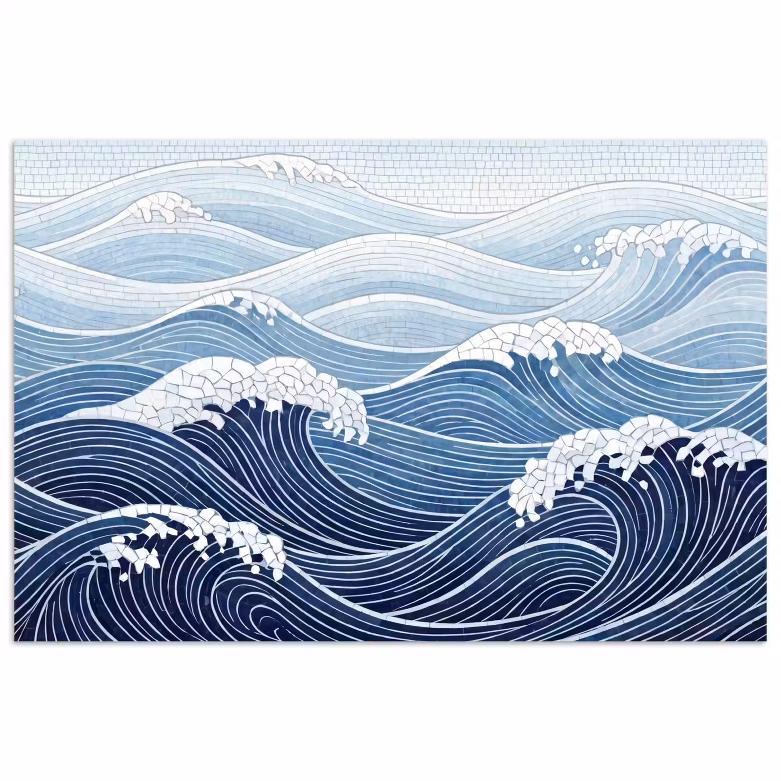Poster - Water - Mozaïek - Landschap - Modern - Blauw — 1