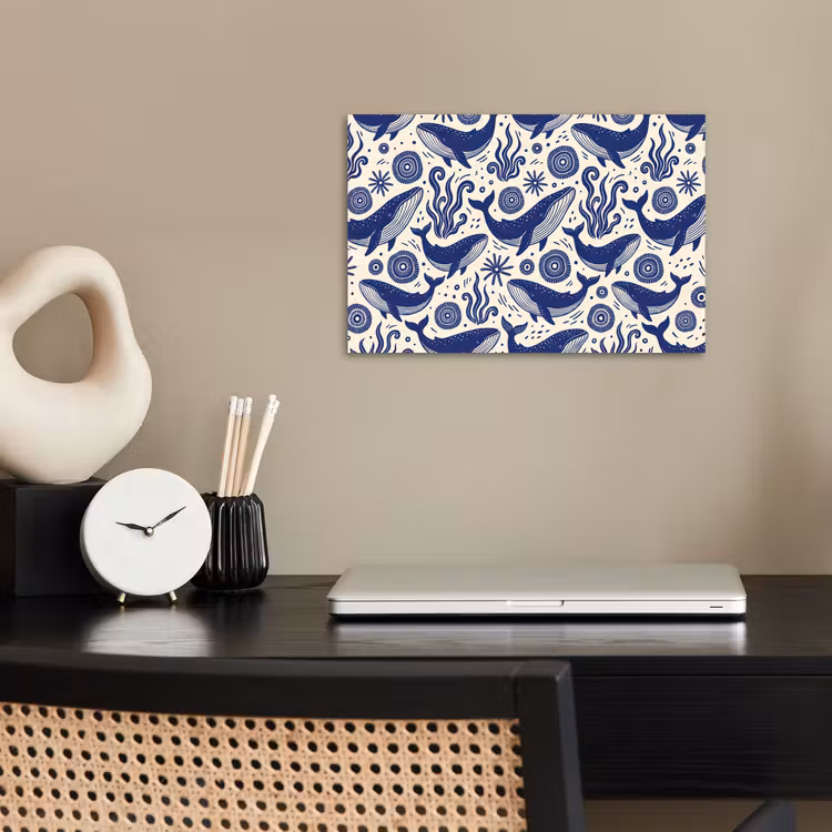 Poster - Walvis - Onderwater - Dieren - Abstract - Blauw — 2