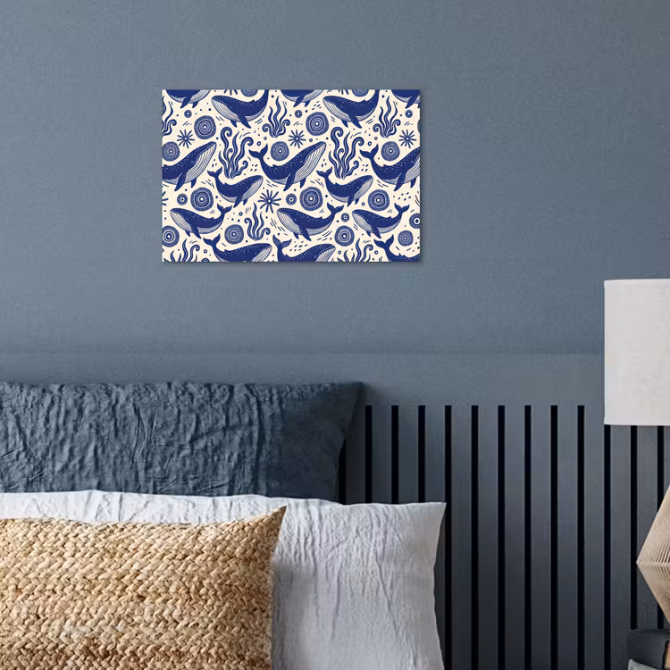 Poster - Walvis - Onderwater - Dieren - Abstract - Blauw — 3
