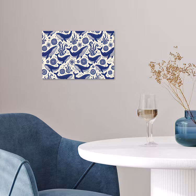 Poster - Walvis - Onderwater - Dieren - Abstract - Blauw — 4