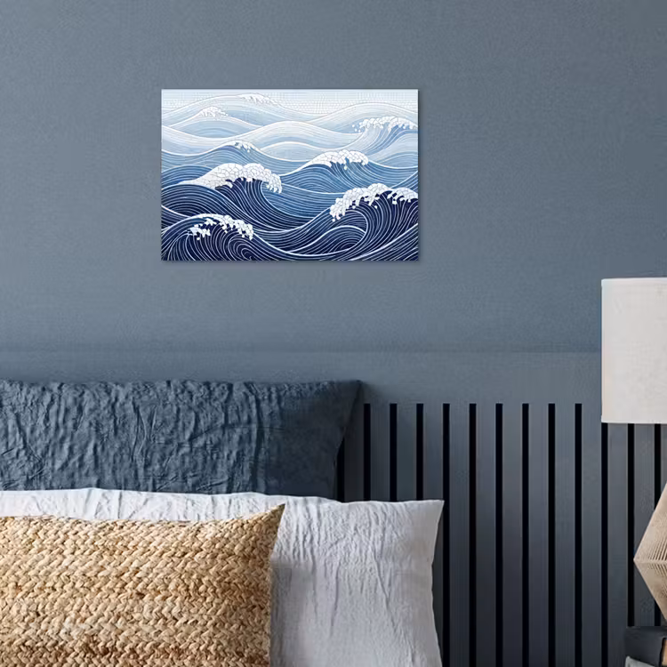 Poster - Water - Mozaïek - Landschap - Modern - Blauw — 3