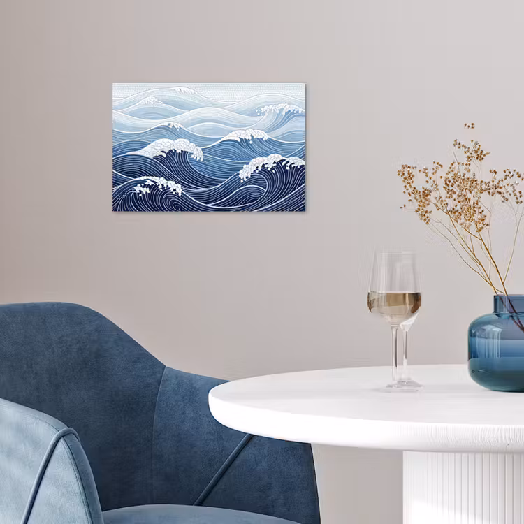 Poster - Water - Mozaïek - Landschap - Modern - Blauw — 4