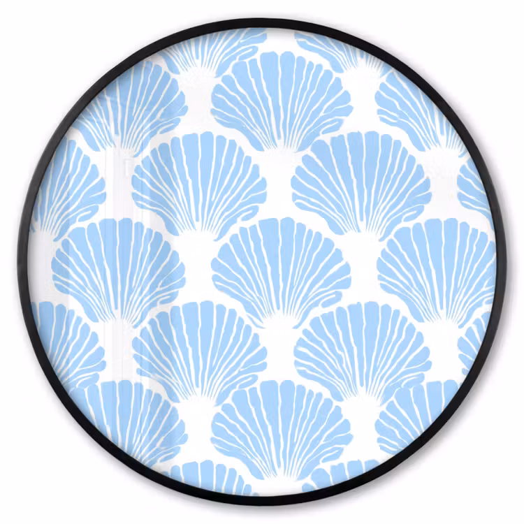 Ronde fotolijst - Blauw - Wit - Schelpen - Grafisch - Structuur — 1