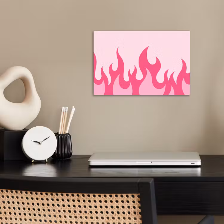 Poster - Vlammen - Patroon - Abstract - Modern - Roze — 2