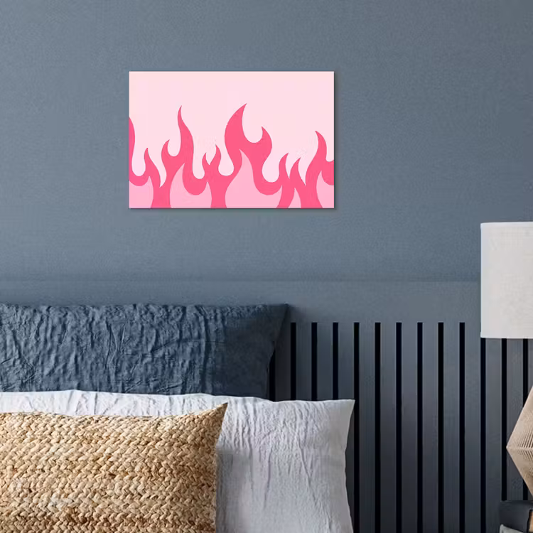 Poster - Vlammen - Patroon - Abstract - Modern - Roze — 3