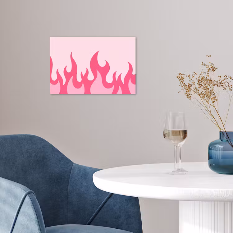 Poster - Vlammen - Patroon - Abstract - Modern - Roze — 4