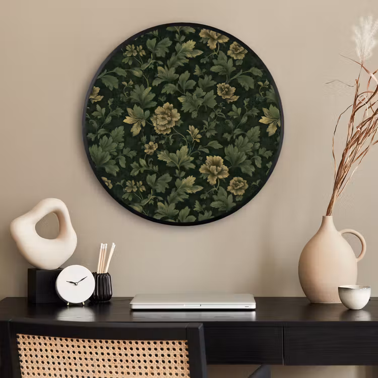 Ronde fotolijst - Donker - Groen - Goud - Botanisch — 2