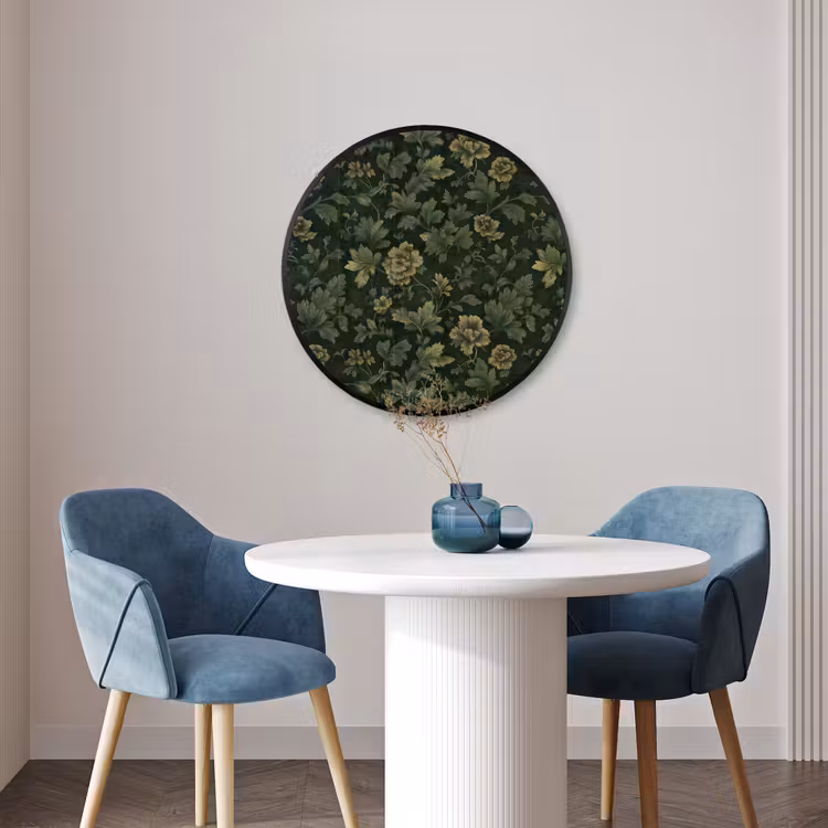 Ronde fotolijst - Donker - Groen - Goud - Botanisch — 3