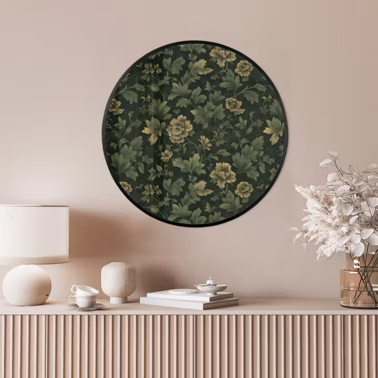 Ronde fotolijst - Donker - Groen - Goud - Botanisch — 4