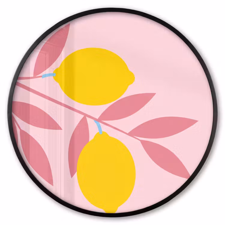 Ronde fotolijst - Fruit - Tak - Natuur - Abstract - Roze — 1