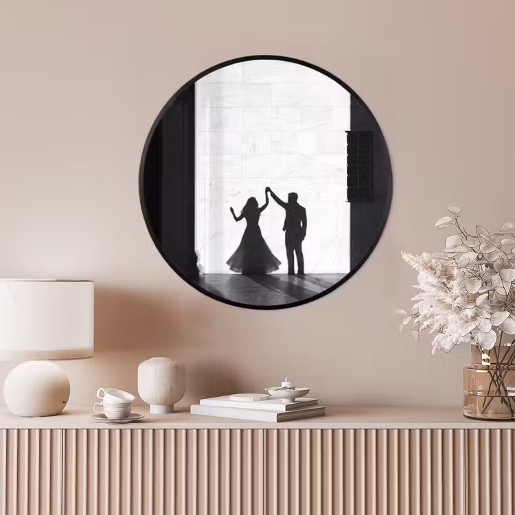 Ronde fotolijst - Mensen - Schaduw - Dans - Zwart-wit - Liefde — 4