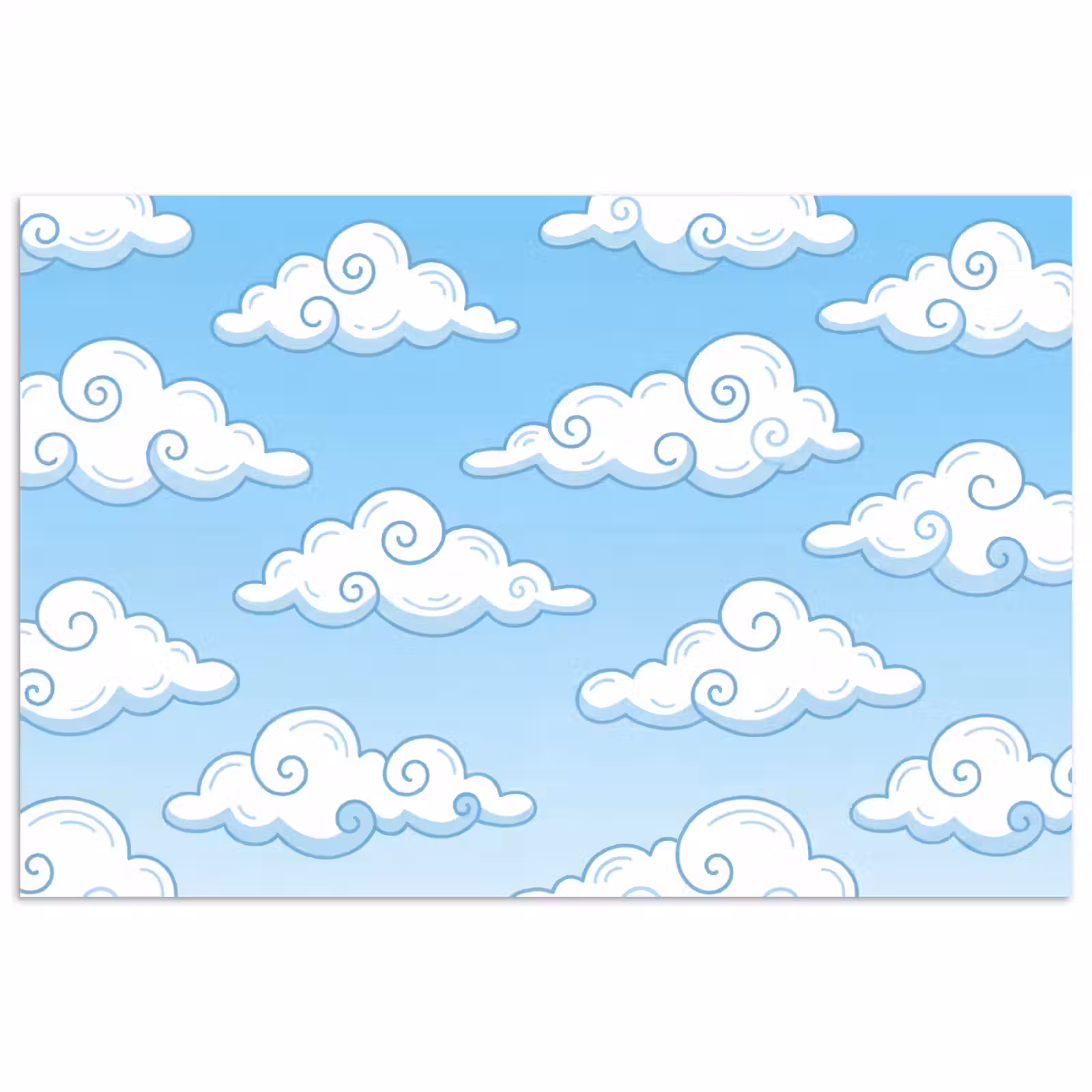 Poster - Wolk - Lucht - Cartoon - Blauw - Wit — 1