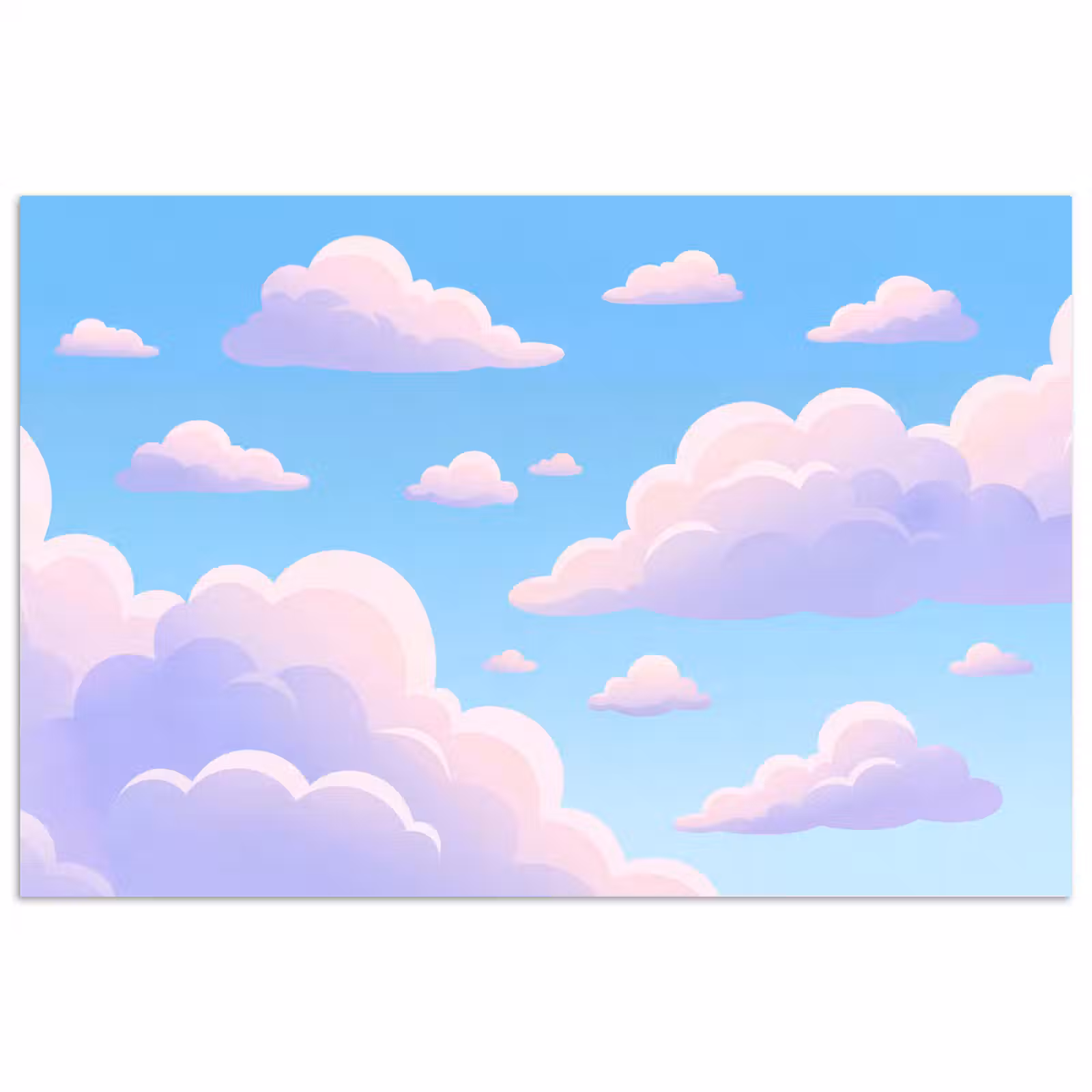 Poster - Wolken - Roze - Blauw - Natuur - Modern — 1