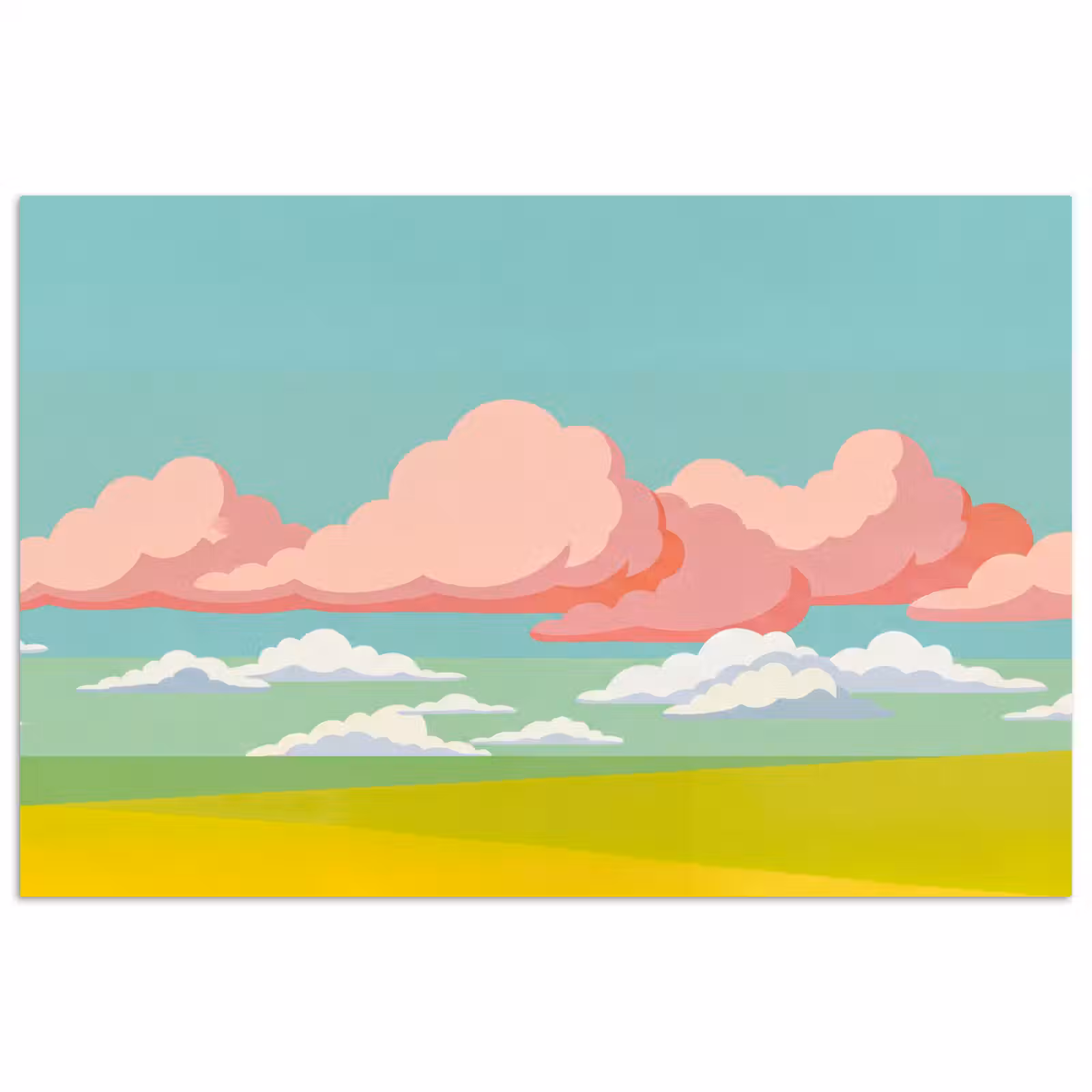 Poster - Wolken - Roze - Natuur - Modern - Pastel — 1