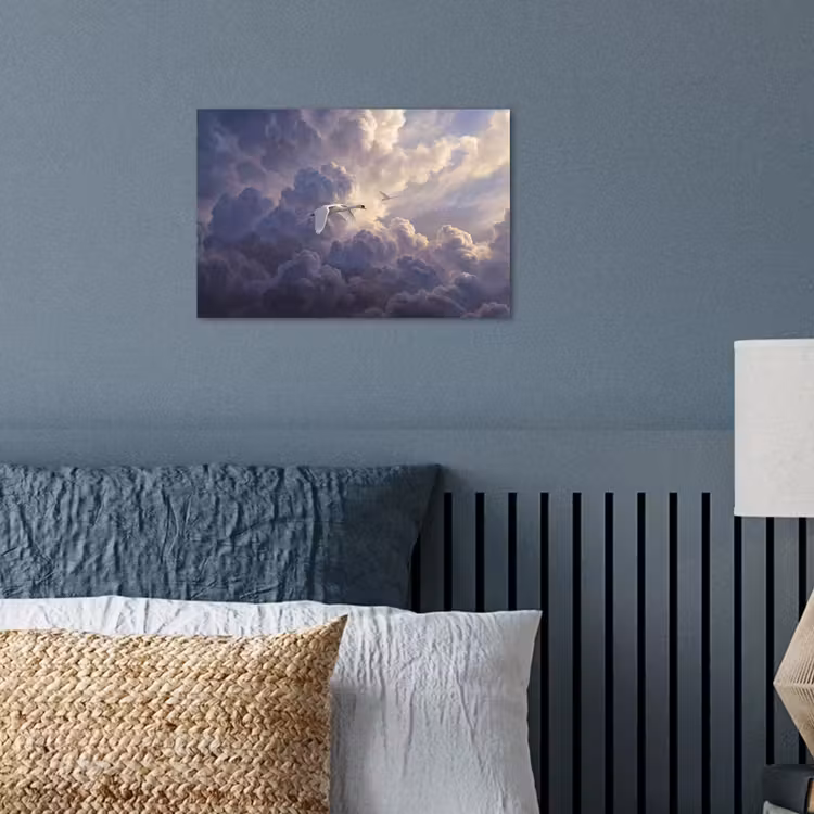 Poster - Vogel - Vliegend - Natuur - Wit - Wolken — 3