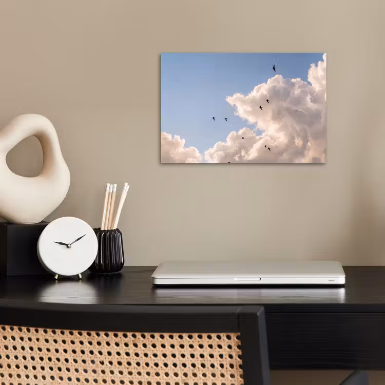Poster - Vogel - Vlucht - Wolken - Natuur - Blauw — 2