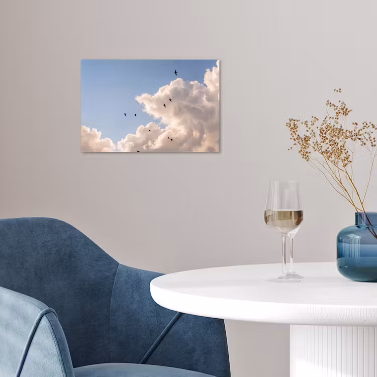 Poster - Vogel - Vlucht - Wolken - Natuur - Blauw — 4