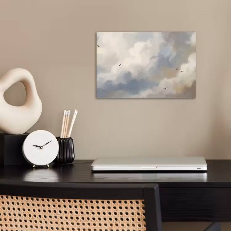 Poster - Vogel - Wolken - Natuur - Modern - Grijs — 2