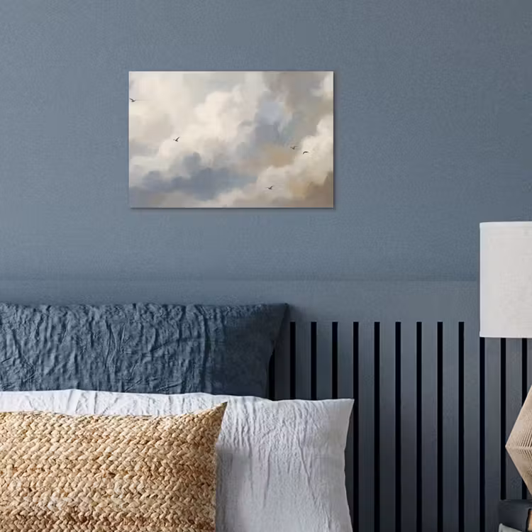 Poster - Vogel - Wolken - Natuur - Modern - Grijs — 3