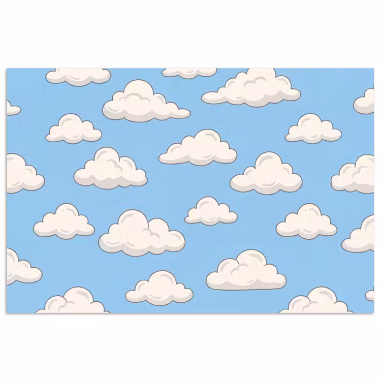 Poster - Wolk - Cartoon - Lucht - Blauw - Wit — 1