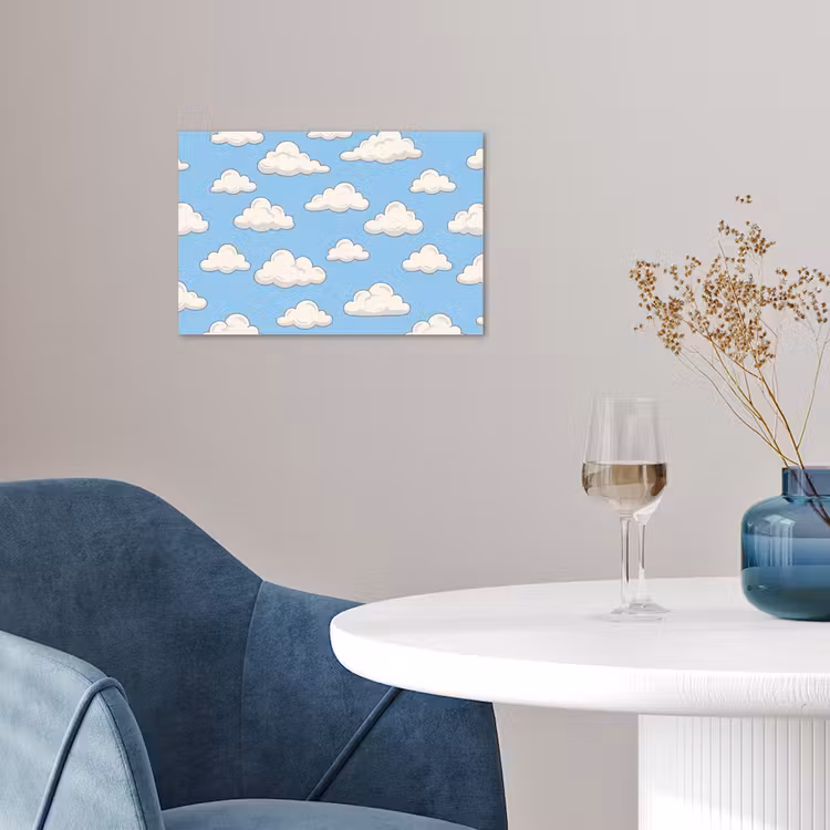Poster - Wolk - Cartoon - Lucht - Blauw - Wit — 4