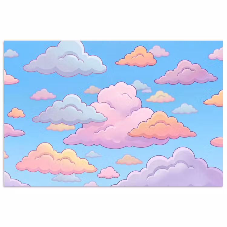 Poster - Wolk - Lucht - Natuur - Illustratie - Pastel — 1