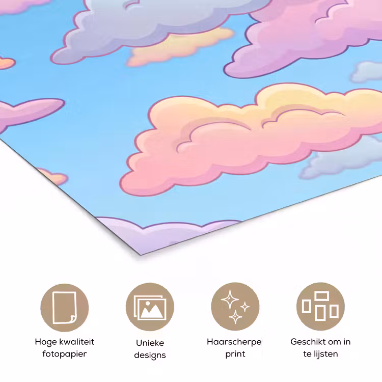 Poster - Wolk - Lucht - Natuur - Illustratie - Pastel — 5