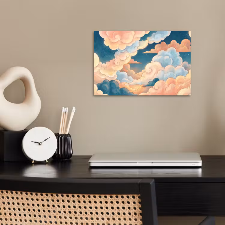 Poster - Wolk - Lucht - Natuur - Illustratief - Oranje — 2