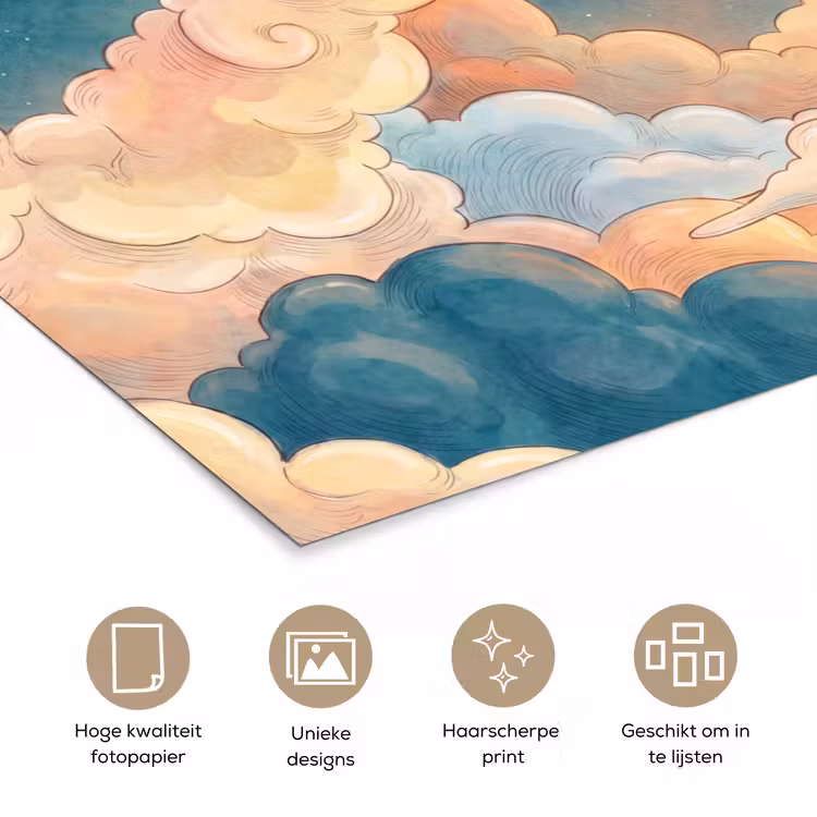 Poster - Wolk - Lucht - Natuur - Illustratief - Oranje — 5
