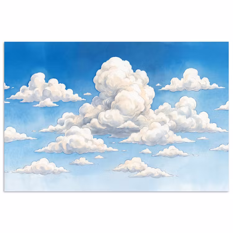 Poster - Wolken - Blauwe lucht - Natuur - Modern - Wit — 1
