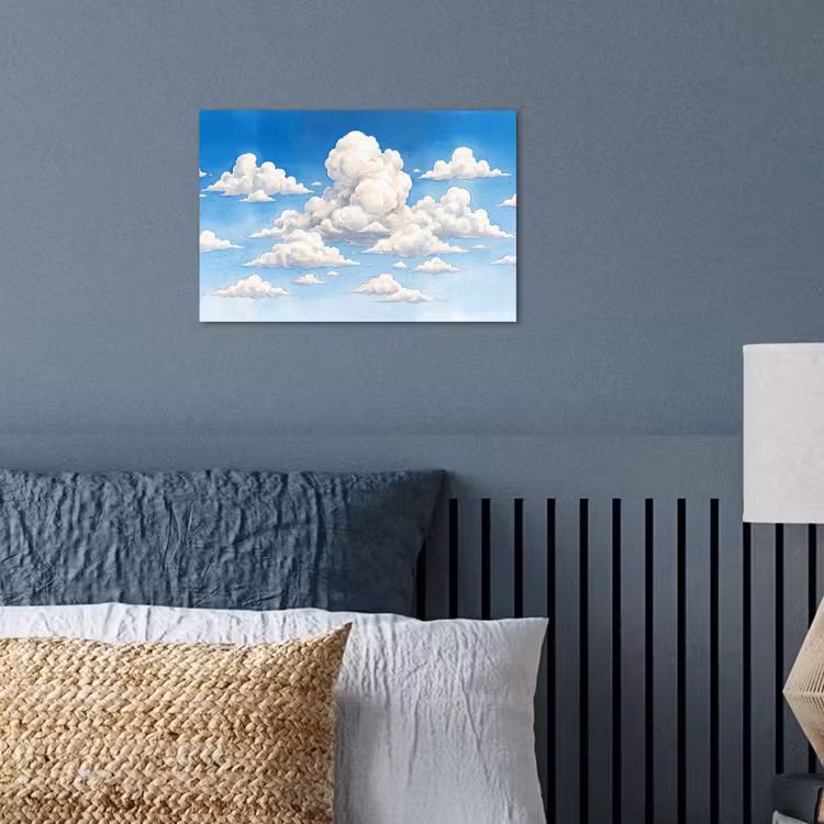 Poster - Wolken - Blauwe lucht - Natuur - Modern - Wit — 3