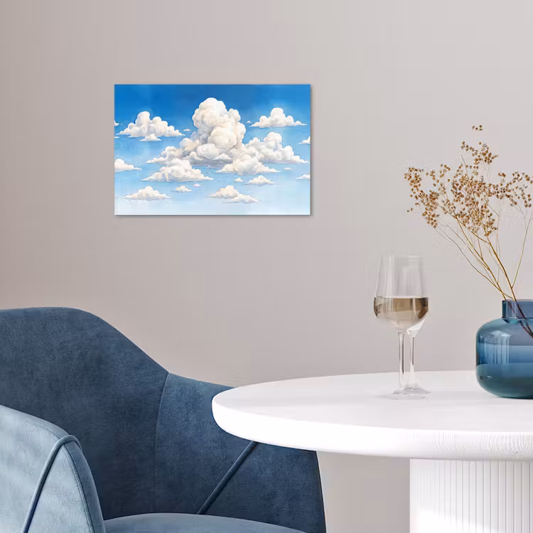 Poster - Wolken - Blauwe lucht - Natuur - Modern - Wit — 4