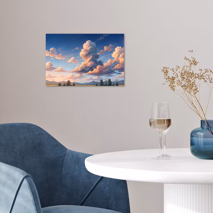 Poster - Wolken - Daghemel - Natuur - Illustratie - Oranje — 4