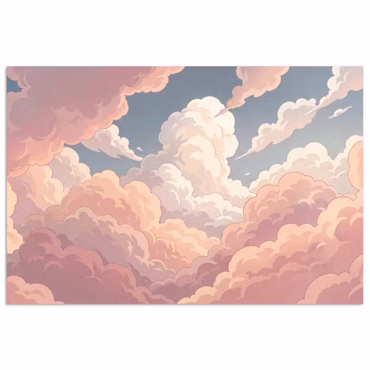 Poster - Wolken - Lucht - Natuur - Pastel - Roze — 1