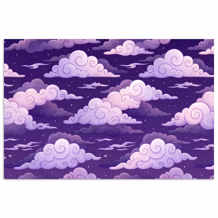 Poster - Wolken - Nacht - Natuur - Abstract - Paars — 1