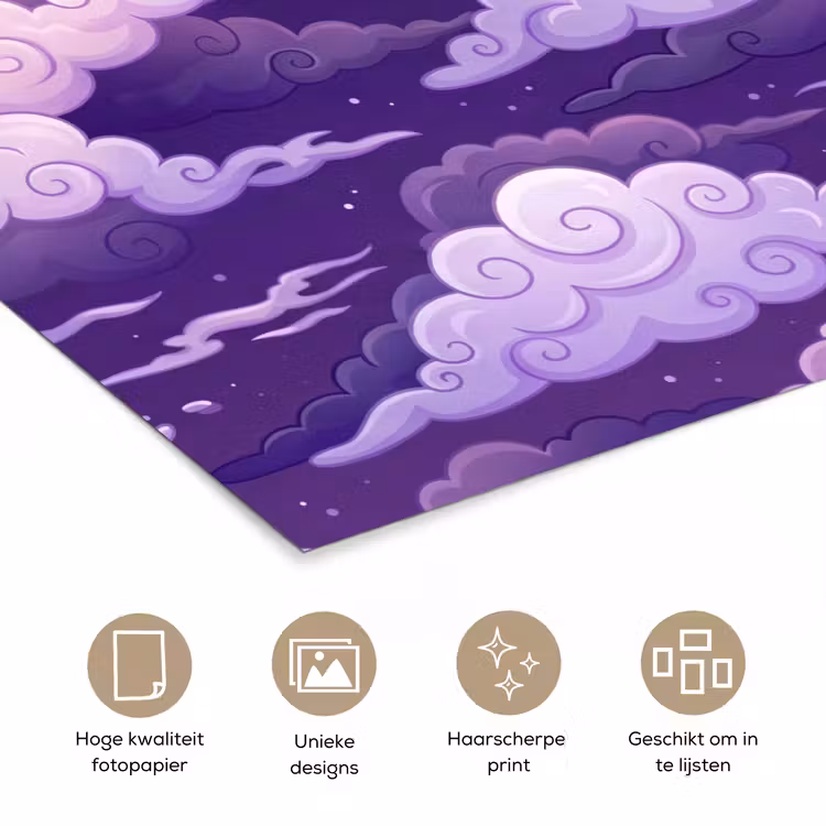 Poster - Wolken - Nacht - Natuur - Abstract - Paars — 5