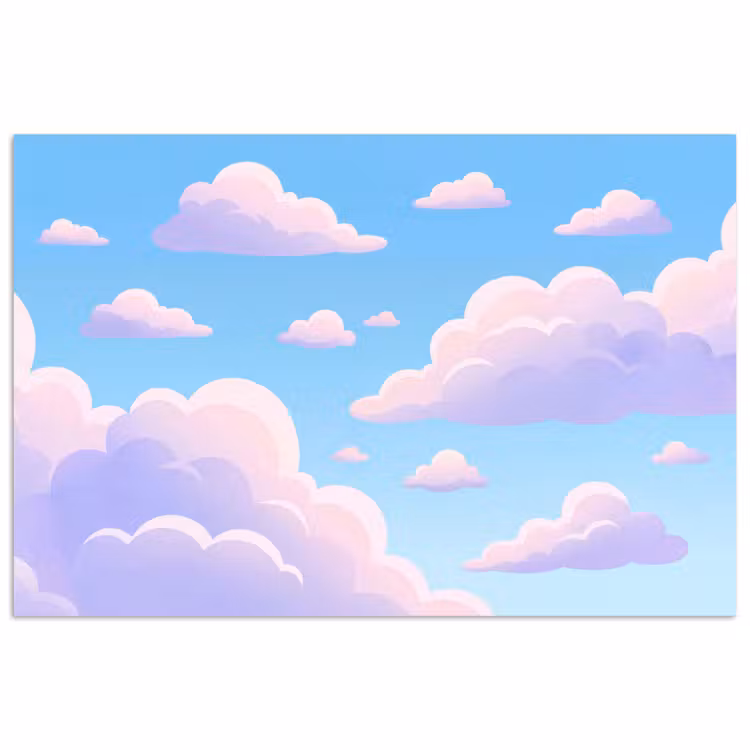 Poster - Wolken - Roze - Blauw - Natuur - Modern — 1