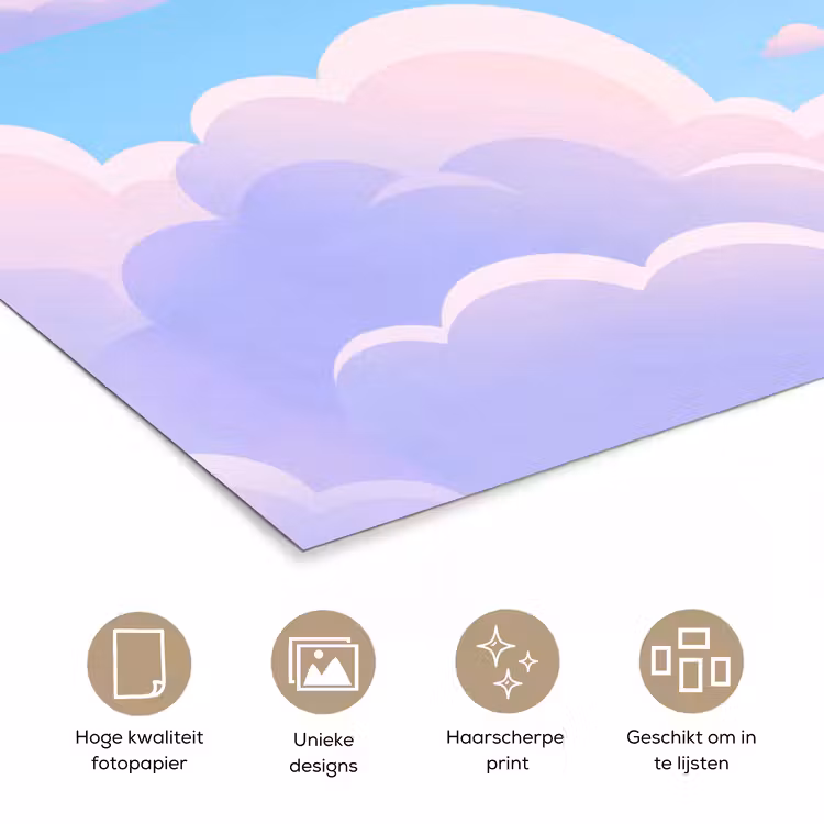 Poster - Wolken - Roze - Blauw - Natuur - Modern — 5