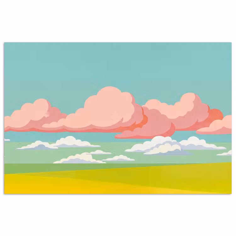 Poster - Wolken - Roze - Natuur - Modern - Pastel — 1
