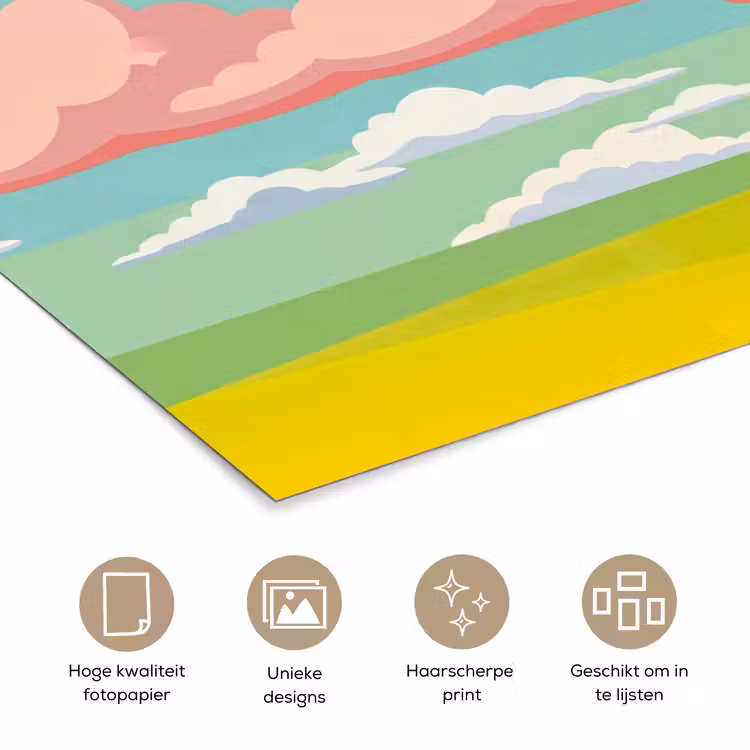 Poster - Wolken - Roze - Natuur - Modern - Pastel — 5