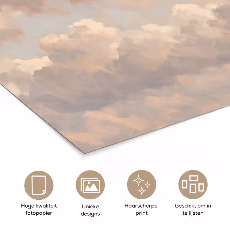 Poster - Wolken - Zacht - Natuur - Klassiek - Beige — 5