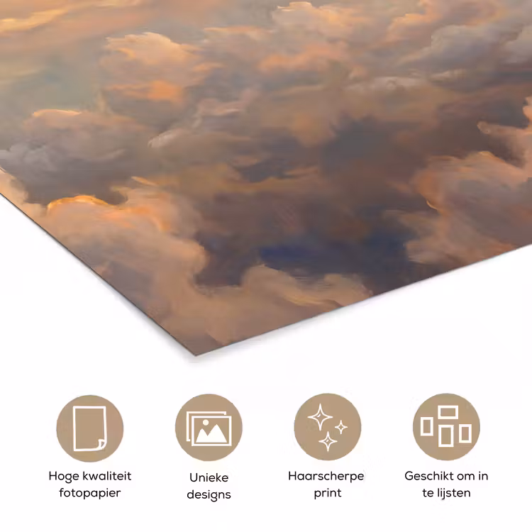 Poster - Wolken - Zonsondergang - Natuur - Abstract - Goud — 5