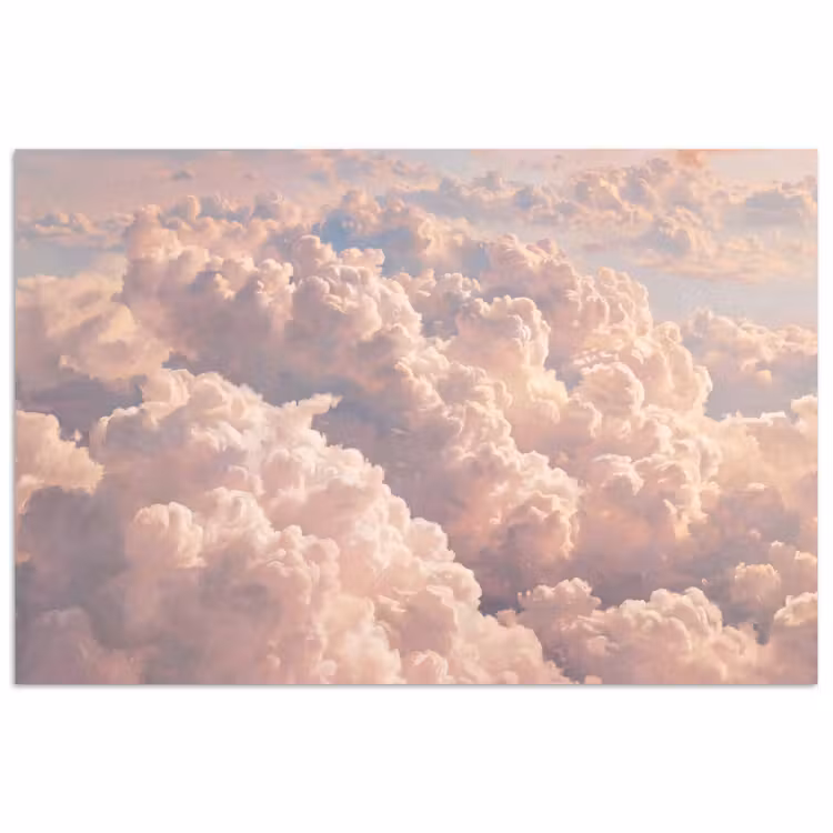 Poster - Wolken - Zonsondergang - Natuur - Pastel - Roze — 1