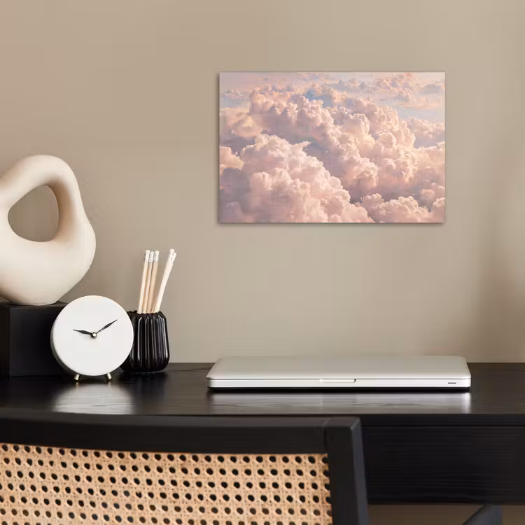 Poster - Wolken - Zonsondergang - Natuur - Pastel - Roze — 2