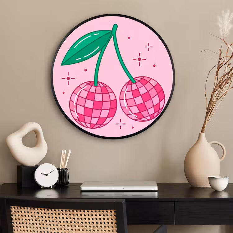 Ronde fotolijst - Decoratie - Disco-bal - Feest - Roze — 2