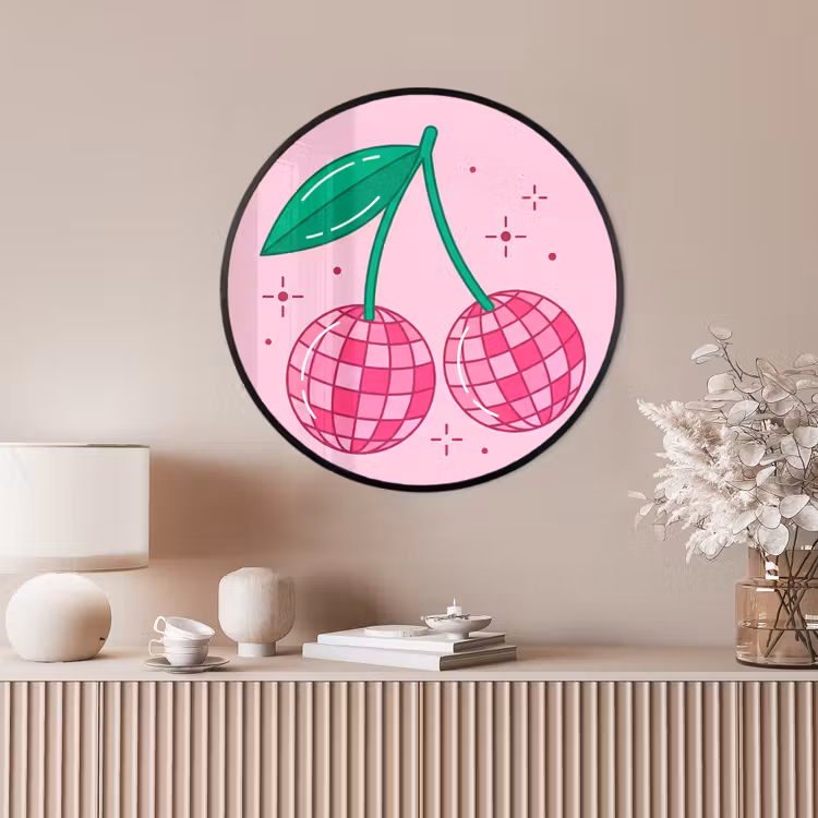 Ronde fotolijst - Decoratie - Disco-bal - Feest - Roze — 4