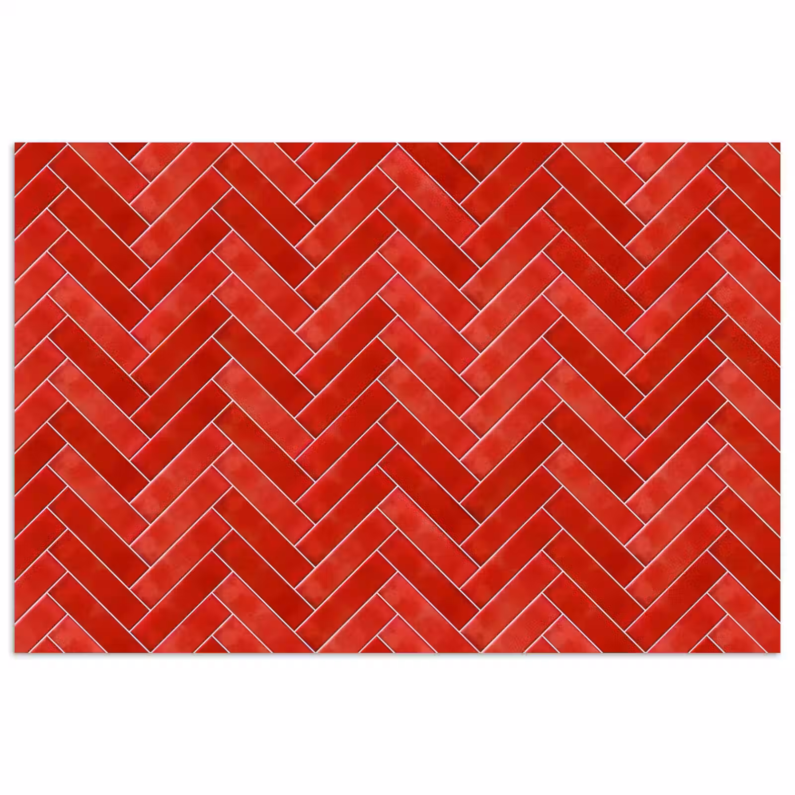 Poster - Visgraat - Tegel - Rood — 1