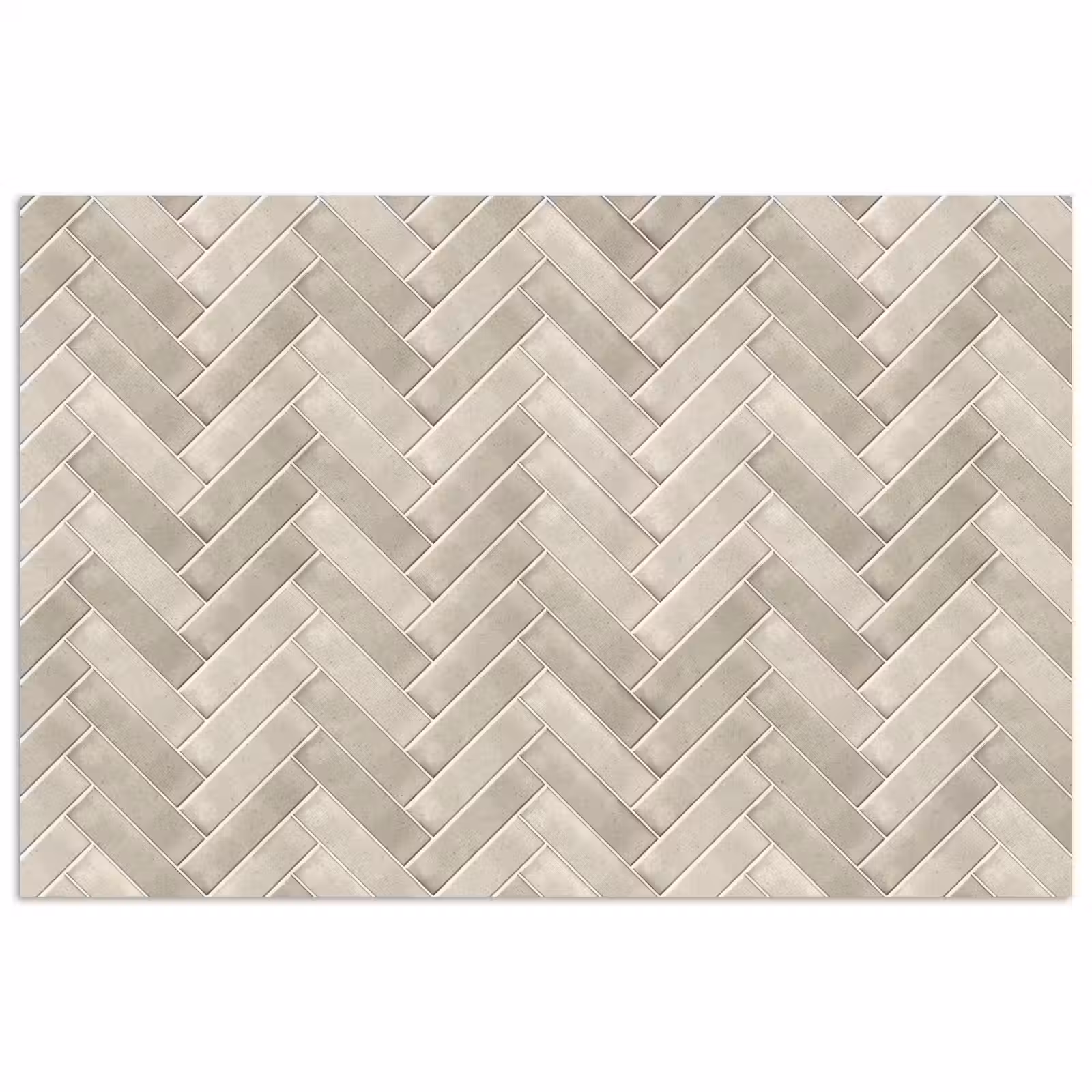 Poster - Visgraat - Wandtegel - Beige — 1