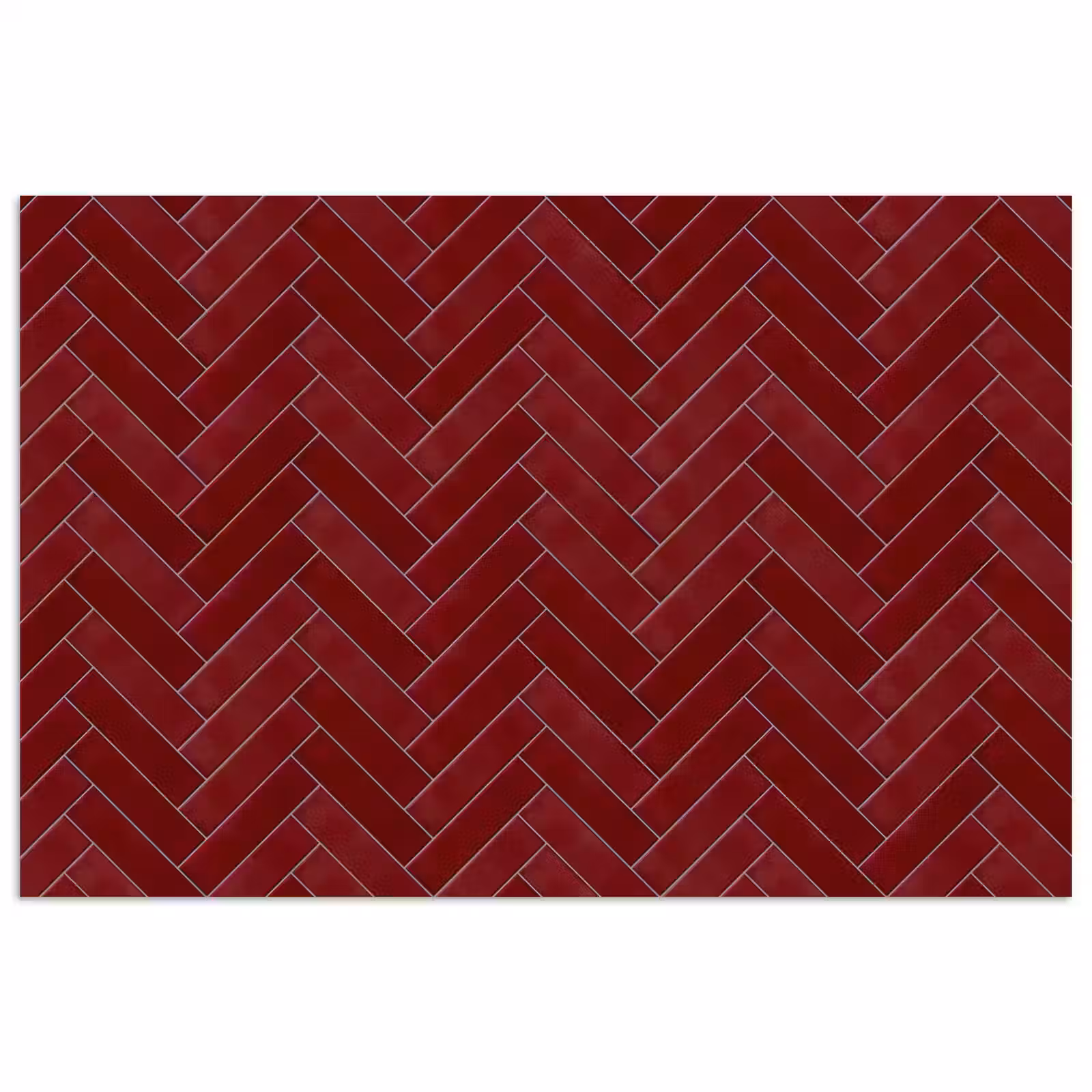 Poster - Visgraat - Wandtegel - Bordeaux - Rood — 1